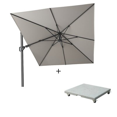 Challenger T² zweefparasol | 350x260cm met Salerno parasolvoet 90kg | Manhattan