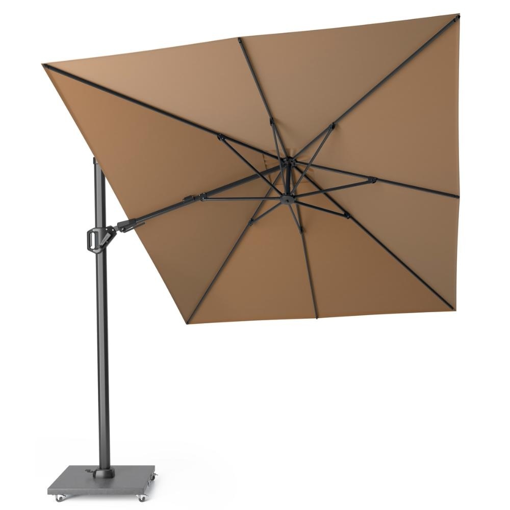 Challenger T² zweefparasol | 350x260cm met parasolvoet 90kg | taupe
