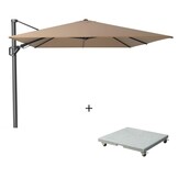 Challenger T² zweefparasol | 350x260cm met Salerno parasolvoet 90kg | taupe