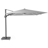 Challenger T² Glow zweefparasol | 300x300cm met Salerno parasolvoet 90kg | Light Grey