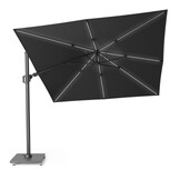 Challenger T² Glow zweefparasol - premium doek | 300x300cm met Modena parasolvoet 90kg | Faded Black