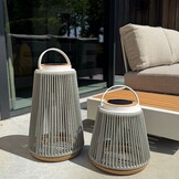 Rocca sfeerlamp tuin solar | aluminium + teakhout | grijs | 56cm