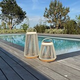 Rocca sfeerlamp tuin solar | aluminium + teakhout | grijs | 56cm