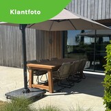 Alba/Valencia Sahara Dust dining tuinset | 6 personen | teakhout + touw | 250cm