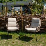 Vigo/Valencia Sahara Dust dining tuinset | 6 personen | teakhout + touw | 260cm