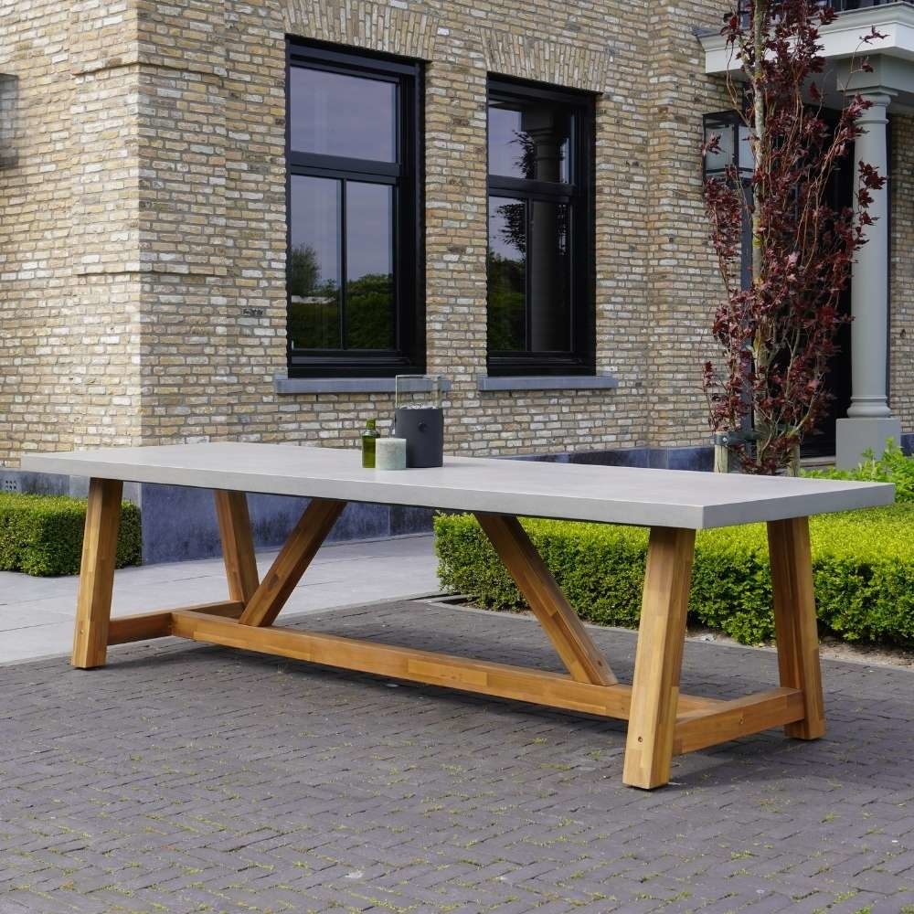 Veltis/Rixos dining tuinset | 8 personen | betonlook + hardhout | 300cm