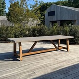 Veltis/Seville olijfgroen dining tuinset | 8 personen | betonlook + touw | 300cm