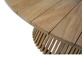 Palau/Dakota beige/antraciet dining tuinset | 4 personen | teakhout + touw | 120cm rond