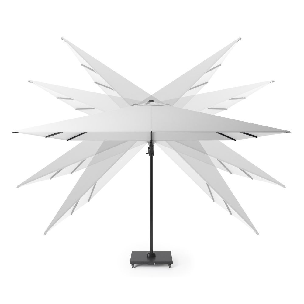 Challenger T² Glow zweefparasol | 300x300cm met parasolvoet 90kg | taupe