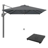 Voyager T¹ zweefparasol | 250x250cm met parasolvoet 90kg | antraciet