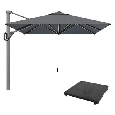 Voyager T¹ zweefparasol | 250x250cm met parasolvoet 90kg | antraciet