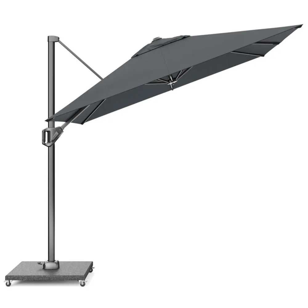 Voyager T¹ zweefparasol | 250x250cm met parasolvoet 90kg | antraciet