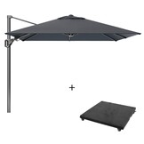 Voyager T² zweefparasol - premium doek | 270x270cm met parasolvoet 90kg | Faded Black