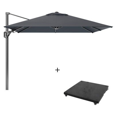Voyager T² zweefparasol - premium doek | 270x270cm met parasolvoet 90kg | Faded Black