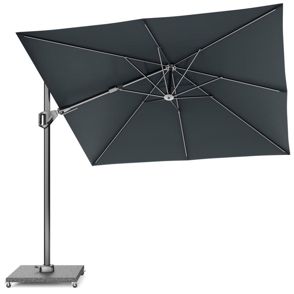 Voyager T² zweefparasol - premium doek | 270x270cm met parasolvoet 90kg | Faded Black