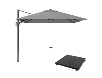 Voyager T² zweefparasol - premium doek | 270x270cm met parasolvoet 90kg | Manhattan