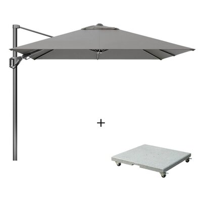 Voyager T² zweefparasol - premium doek | 270x270cm met Salerno parasolvoet 90kg | Manhattan