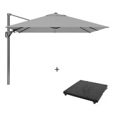 Voyager T² zweefparasol | 270x270cm met parasolvoet 90kg | Light Grey