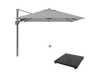 Voyager T² zweefparasol | 270x270cm met parasolvoet 90kg | Light Grey