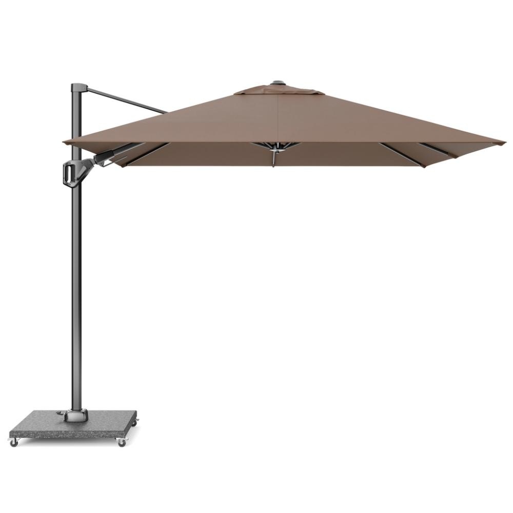 Voyager T² zweefparasol - premium doek | 270x270cm met parasolvoet 90kg | Havanna