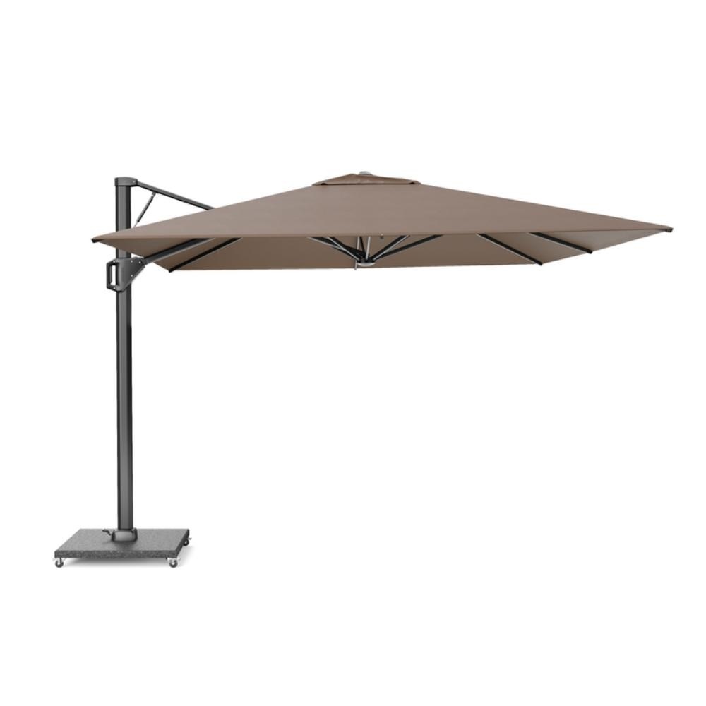 Beaufort zweefparasol - premium doek | 320x320cm met Venezia parasolvoet 120kg | Havanna