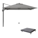 Voyager T² zweefparasol - premium doek | 270x270cm met Modena parasolvoet 90kg | Manhattan