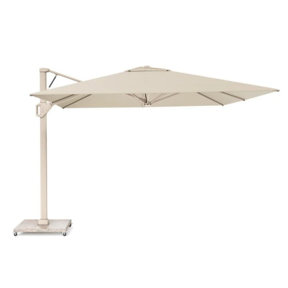 Beaufort zweefparasol - premium doek | 320x320cm met Venezia parasolvoet 120kg | Champagne/Sandstone