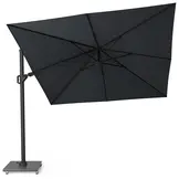 Challenger T² zweefparasol - premium doek | 300x300cm met Modena parasolvoet 90kg | Jet Black