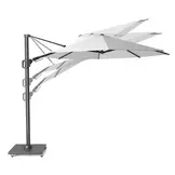 Challenger T² zweefparasol - premium doek | 300x300cm met Modena parasolvoet 90kg | Jet Black