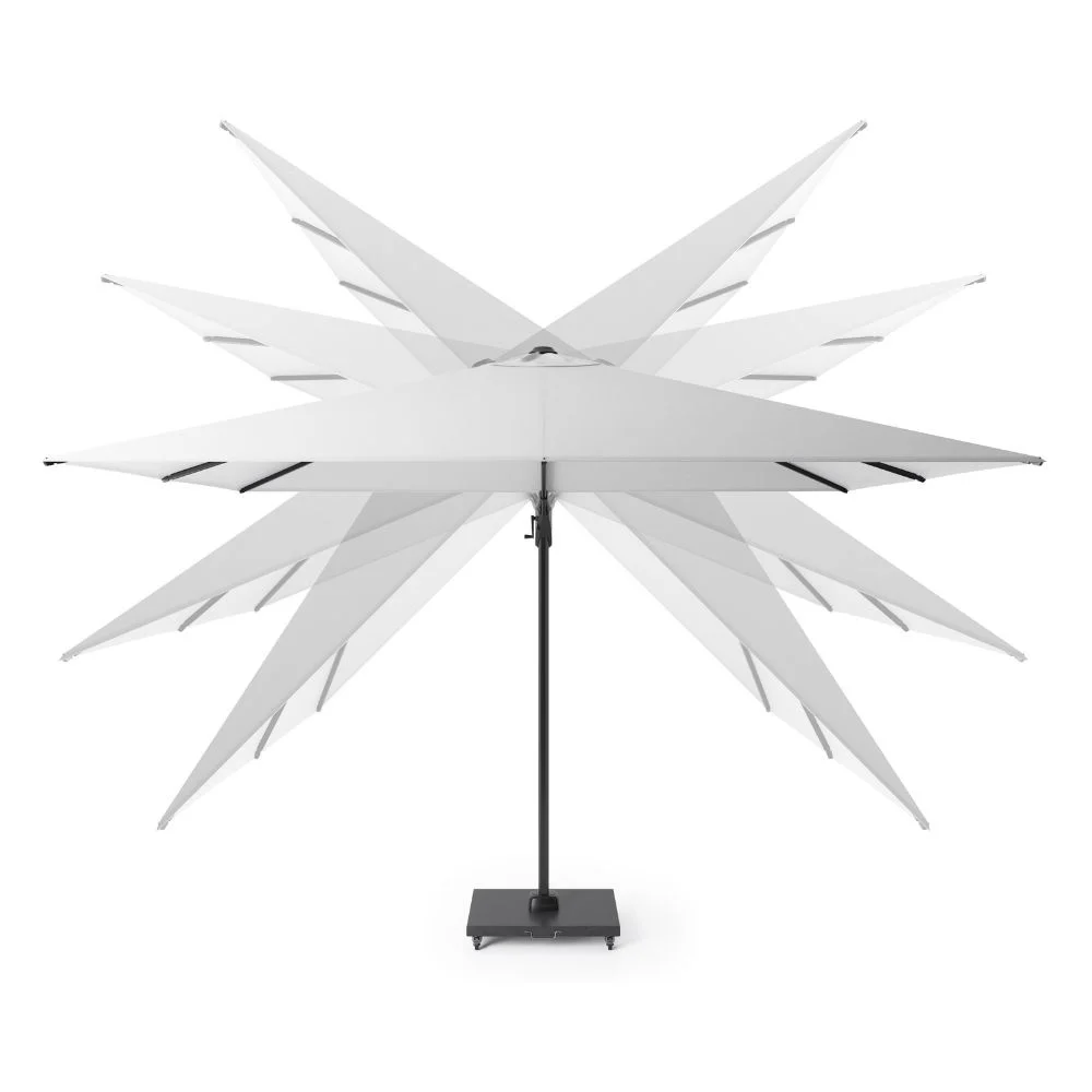 Challenger T² zweefparasol - premium doek | 300x300cm met Modena parasolvoet 90kg | Champagne