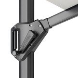 Voyager T¹ zweefparasol | 250x250cm met parasolvoet 90kg | grijs