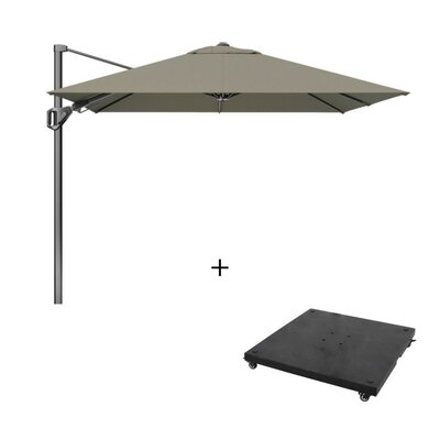 Voyager T² zweefparasol | 270x270cm met parasolvoet 90kg | taupe