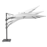 Challenger T² zweefparasol | Ø350cm rond met Salerno parasolvoet 90kg | taupe