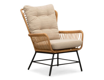 Dex loungestoel tuin | wicker + aluminium | Bamboo taupe