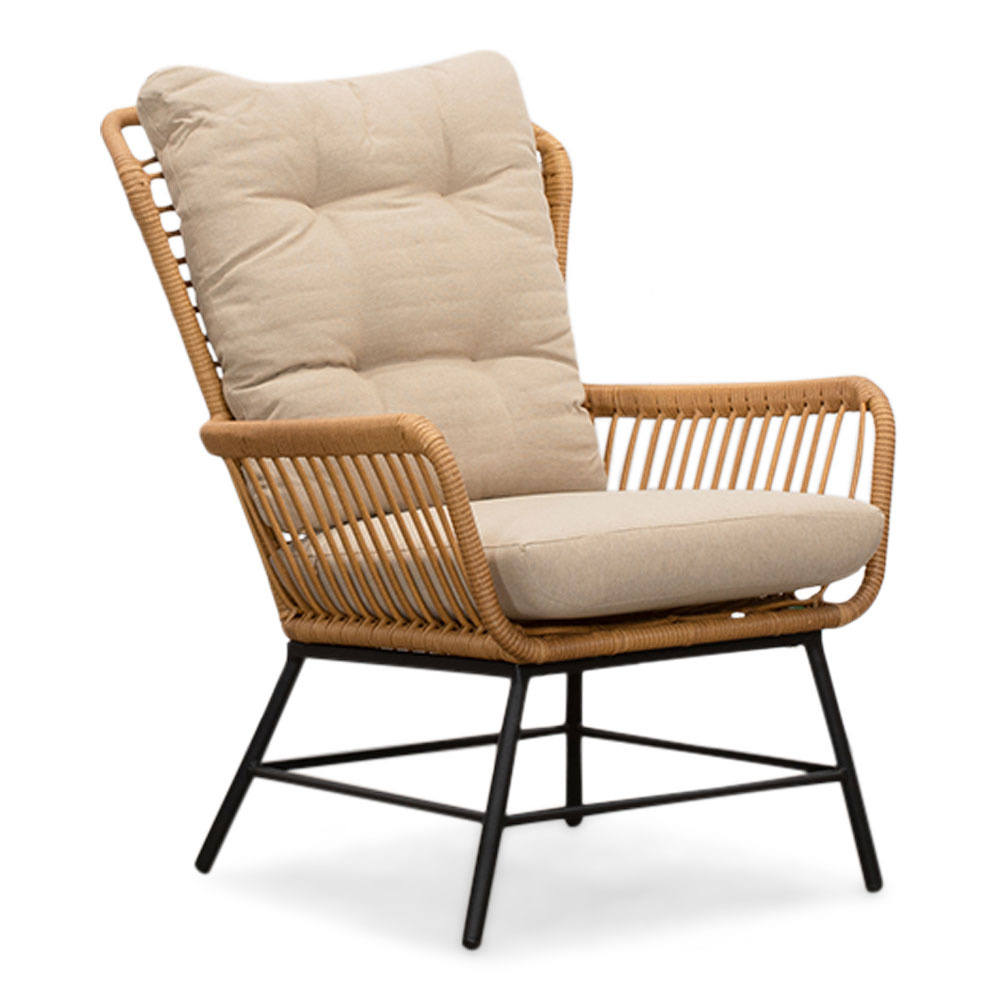 Dex loungestoel tuin | wicker + aluminium | Bamboo taupe