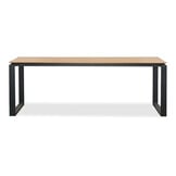 Helsinki Natural/Seville zwart dining tuinset | 6 personen | polywood + touw | 210cm