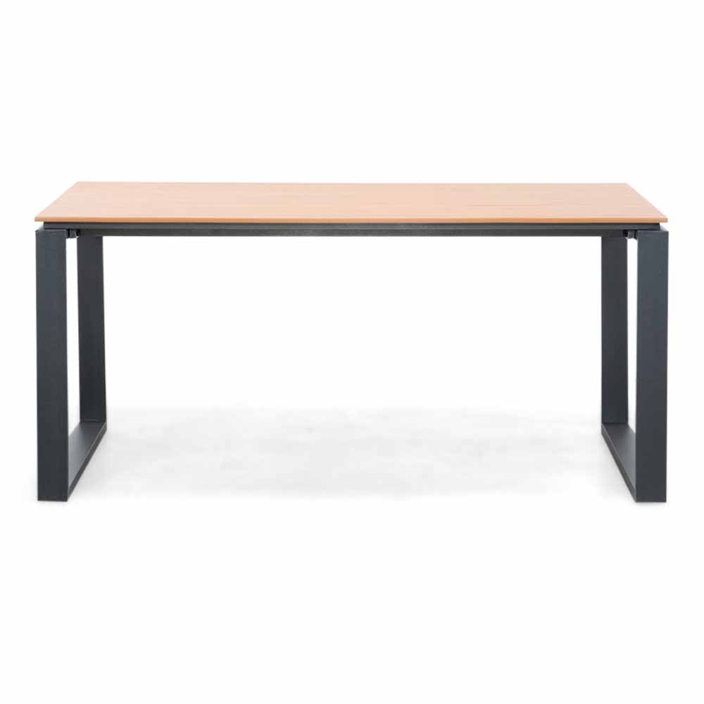 Helsinki Natural/Rikki hout zwart dining tuinset | 4 personen | polywood + kunststof | 160cm