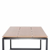 Helsinki Natural/Rikki hout zwart dining tuinset | 4 personen | polywood + kunststof | 160cm