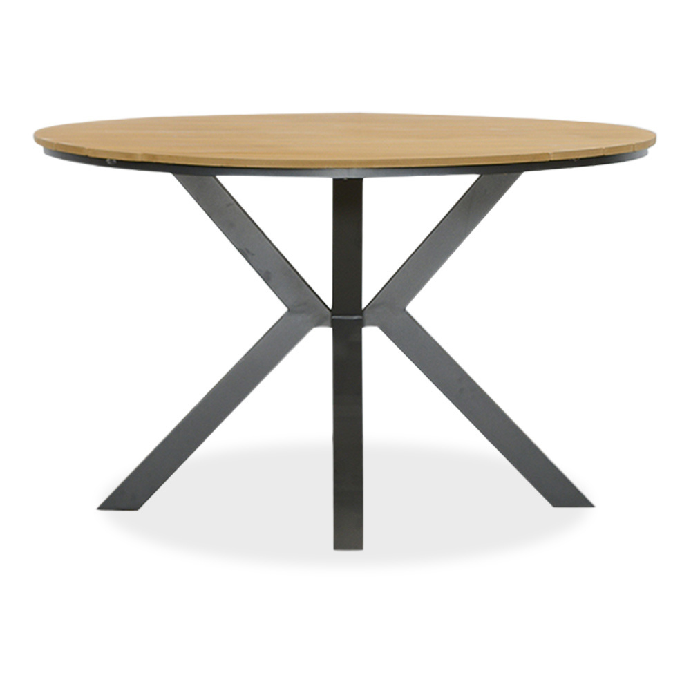 Cervo Natural/Mojito Negro dining tuinset | 4 personen | polywood + textileen | 120cm rond