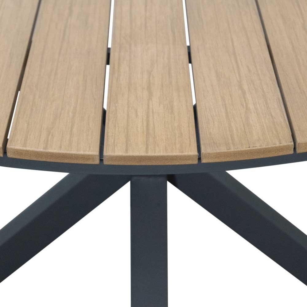 Cervo Natural/Mojito Negro dining tuinset | 4 personen | polywood + textileen | 120cm rond