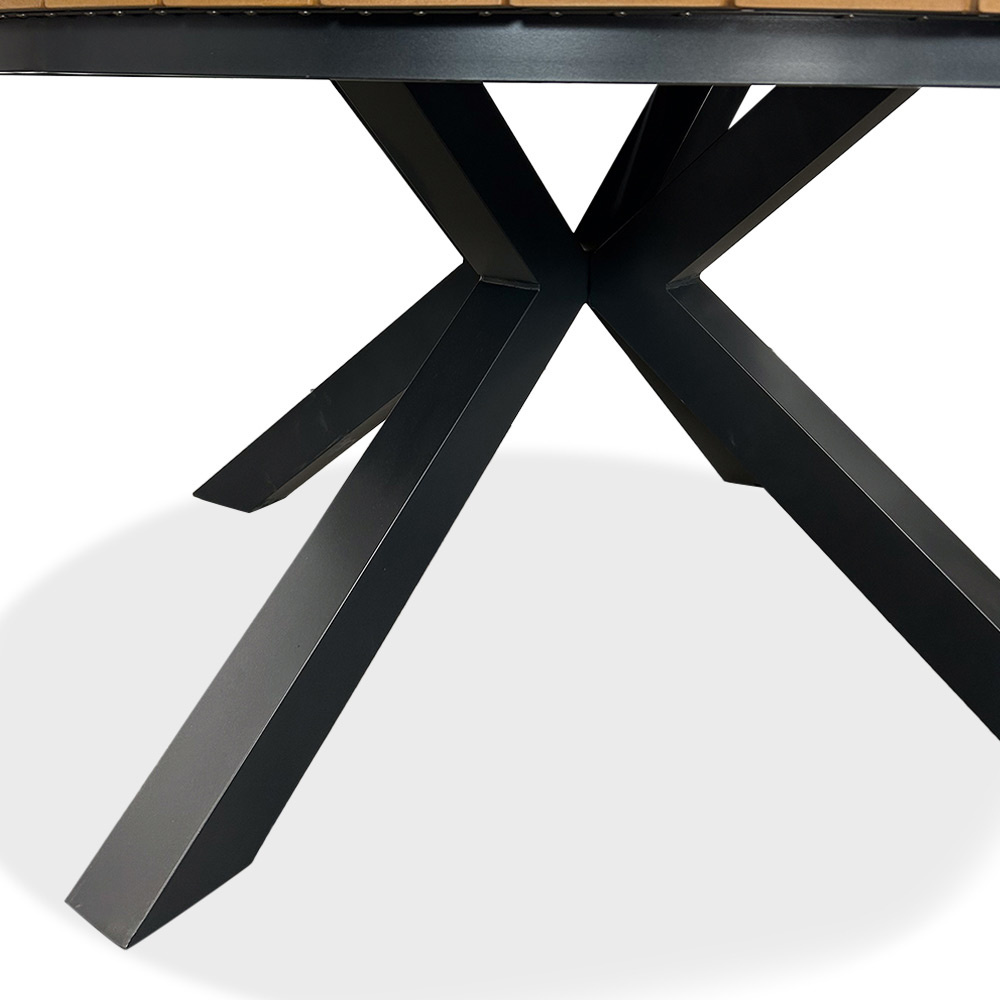 Cervo Natural/Mojito Negro dining tuinset | 4 personen | polywood + textileen | 120cm rond