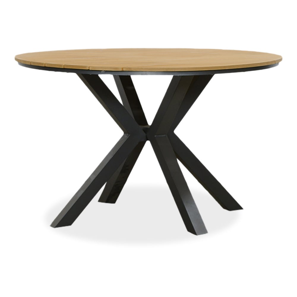 Cervo/Carlos Charcoal dining tuinset | 4 personen | polywood + wicker | 120cm