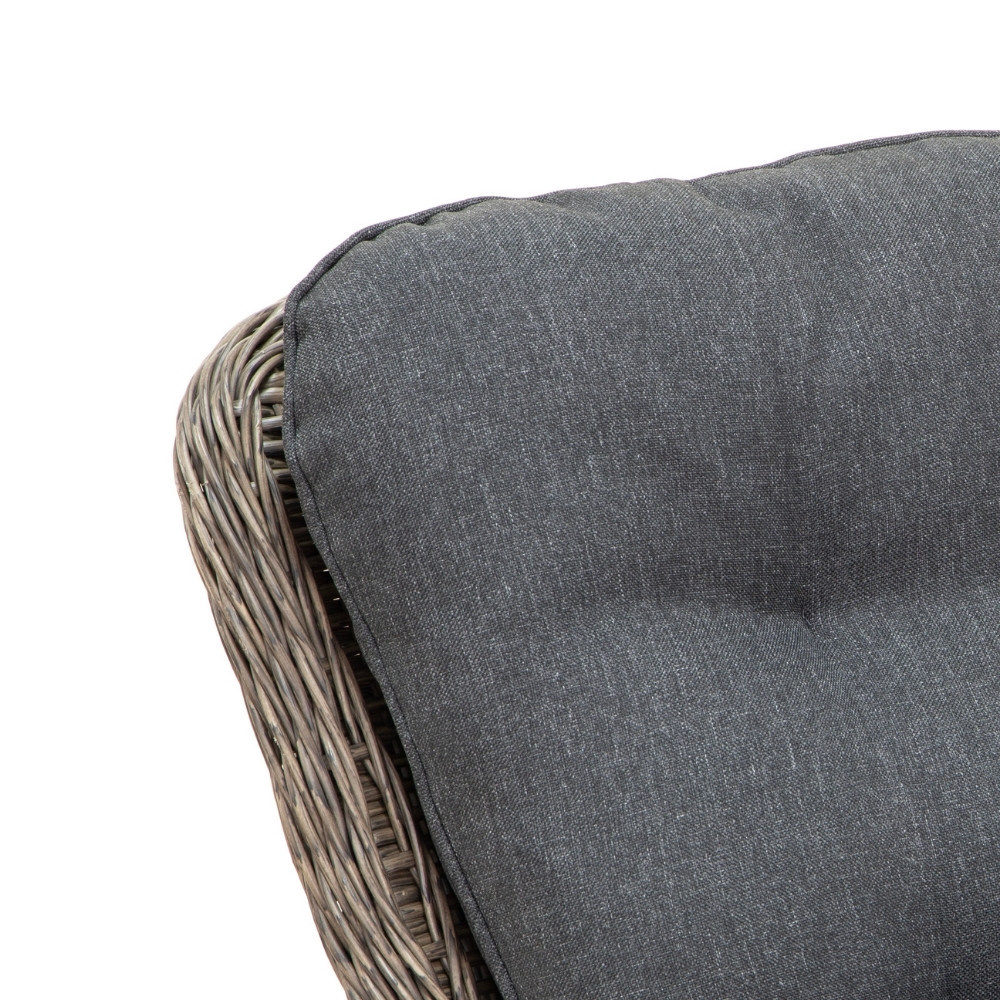 Lyon/Madrid Ash Grey dining tuinset | 6 personen | betonlook + wicker | 250cm