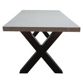 Lyon/Madrid Ash Grey dining tuinset | 6 personen | betonlook + wicker | 250cm