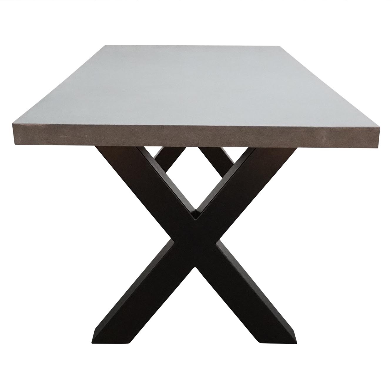 Lyon/Madrid Ash Grey dining tuinset | 6 personen | betonlook + wicker | 250cm