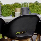 Karlstad dining tuinstoel | kunststof + hardhout | zwart