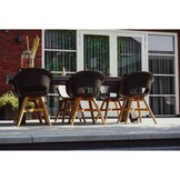 Karlstad dining tuinstoel | kunststof + hardhout | zwart