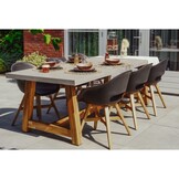 Karlstad dining tuinstoel | kunststof + hardhout | zwart