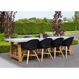 Karlstad dining tuinstoel | kunststof + hardhout | zwart