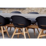 Karlstad dining tuinstoel | kunststof + hardhout | zwart